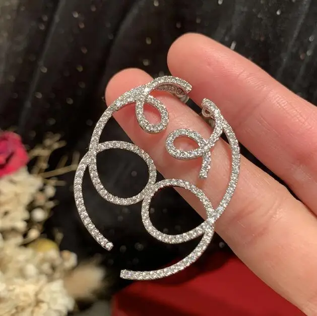 Серьги с волнистыми линиями милые женские двухсторонние элегантные серьги