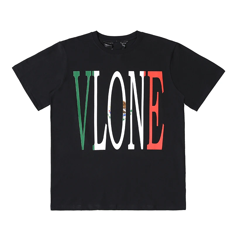 

Повседневная модная свободная футболка VLONE с круглым вырезом, для мужчин и женщин, из натурального хлопка, с буквенным принтом и V-образным в...