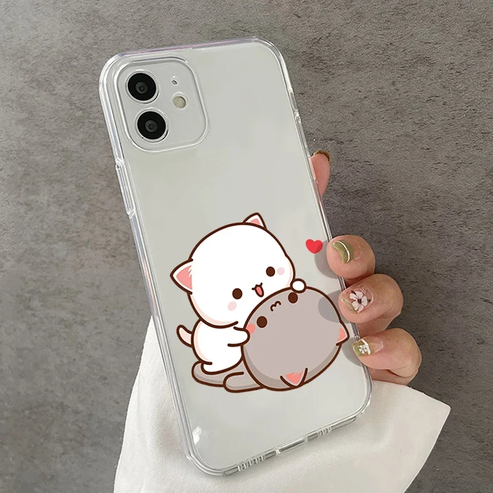 Чехол для телефона с рисунком кота Peach Mochi IPhone 15 14 13 11 12 Pro Max XS MAX Mini 8 7Plus X SE XR