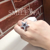 new arrival exaggerated big star shiny crystal silver plated vintage ladies party rings jewelry for women birthday gifts no fade