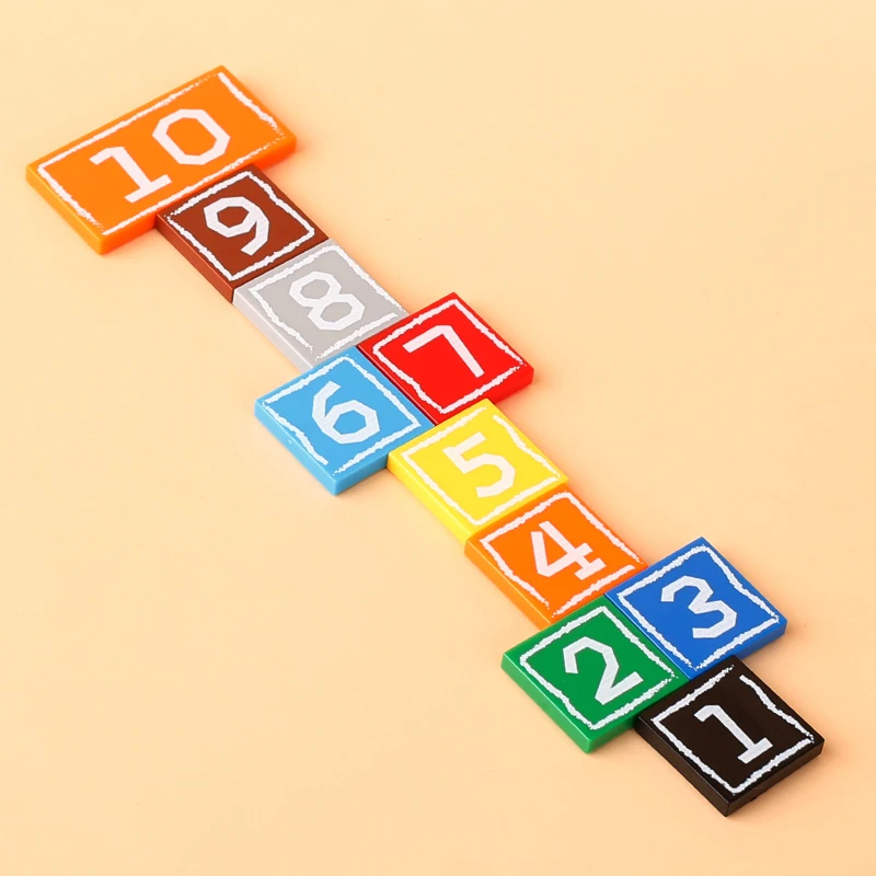 Строительные блоки MOC hopски с принтом фигурки игровая площадка цветные цифрами