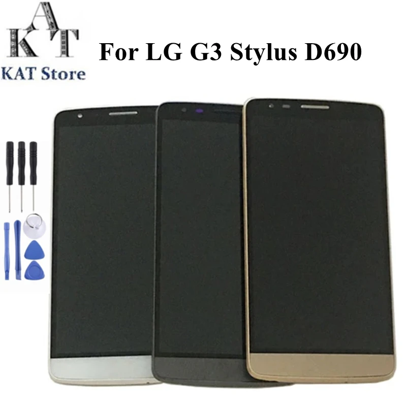 

5.5" LCD Display Touch Screen For LG G3 Stylus D690N D690 LCD Digitizer Assembly With Frame Phone Part Replacement