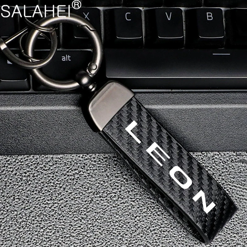 Кожаный автомобильный брелок из углеродного волокна подвеска деловые подарки