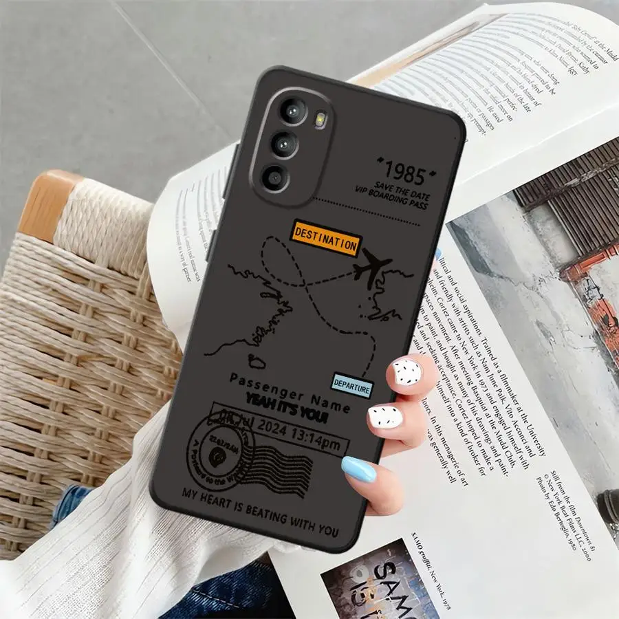 Фото Черный мягкий чехол для телефона с упрощенной картой путешествий для Motorola Mot G52 G53 G30 G71 G51 G73 G32 G60 Edge 20 Pro 30 Lite G50 G60s №3