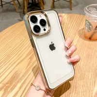 luxury plating shockproof armor case for iphone 13 12 11 pro max xs xr x 8 7 plus soft silicone edge hard clear back full covers