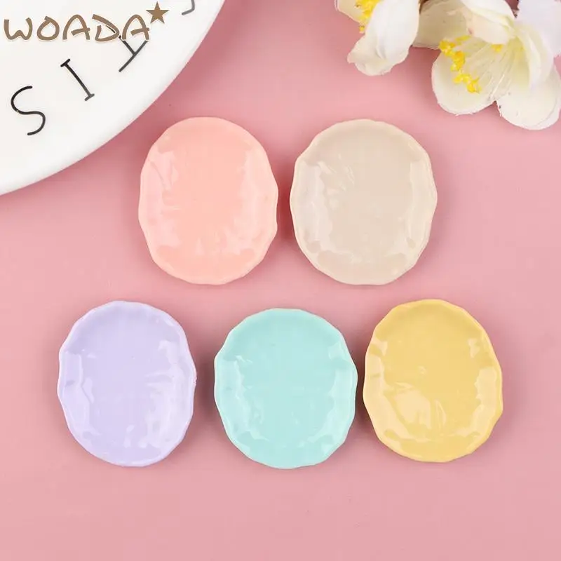 

1pc Kitchen Toys Doll house Colorful Dinner Plates Doll Durable Mini Food Irregular Dishes Tableware Miniature Accessories