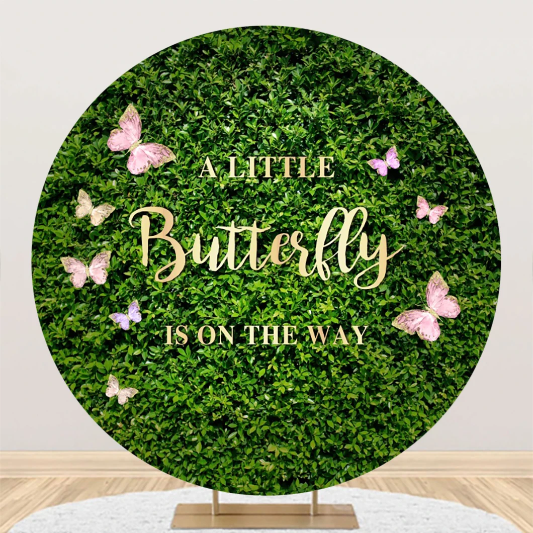 Jungle Wild Birthday Party Photography Backdrop Wedding Round Grass Leaves Wall Circle Cover Photographic Background Photo Props images - 6