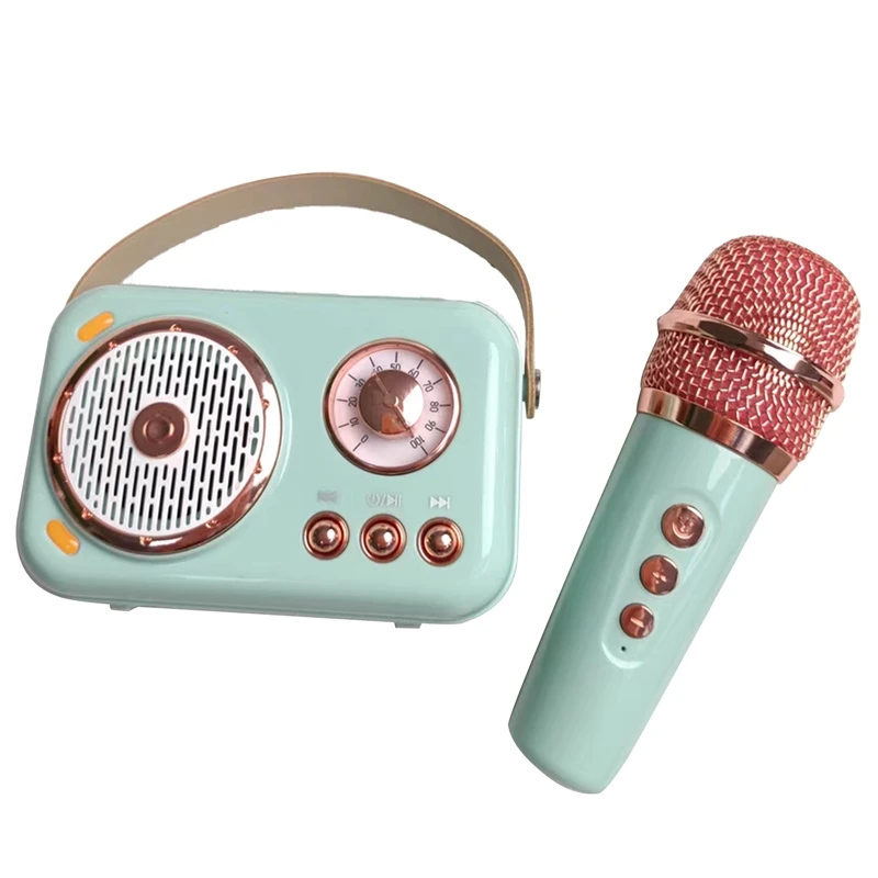 

Family Outdoor Children's Karaoke Bluetooth Speaker Wireless Microphone Portable Card Subwoofer High Volume