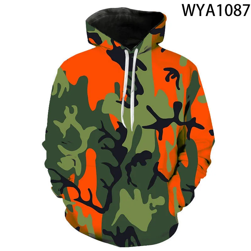 

2022 Spring and Autumn Men's 3D Hoodies Military Camouflage Print Sweatshirt Casual Boy Girl Kid Cool Streetwear Hooded Pullover