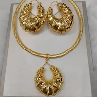drop earrings pendant set women flower pattern 18k gold plated fashion jewelry sets 2022 trend copper wedding party gifts