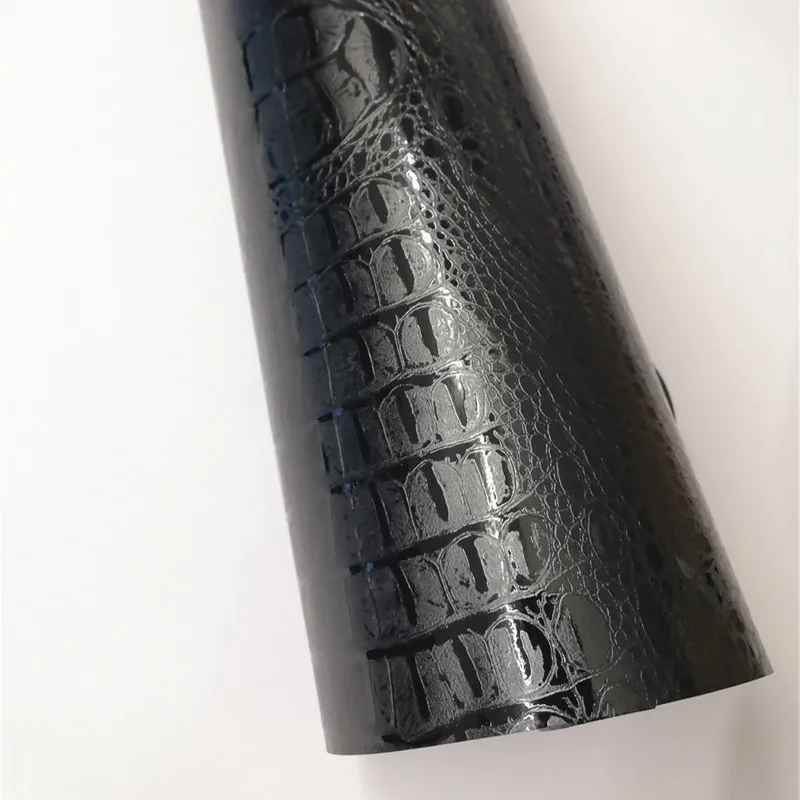 50*200/500cm Black Crocodile Leather Grain Texture Vinyl Car Wrap Sticker Decal Film Adhesive Sticker Interior Car Covering