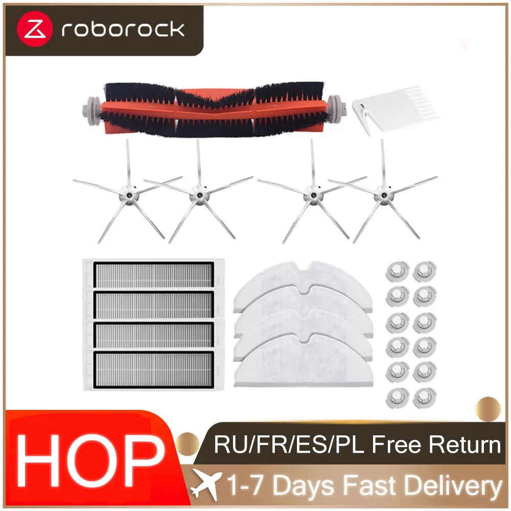 

Аксессуары для пылесосов Xiaomi Roborock S6, S5 MAX, S60, S65, S5, S50, S55, E25, E35, в комплекте салфетки, основная щетка, белый HEPA-фильтр