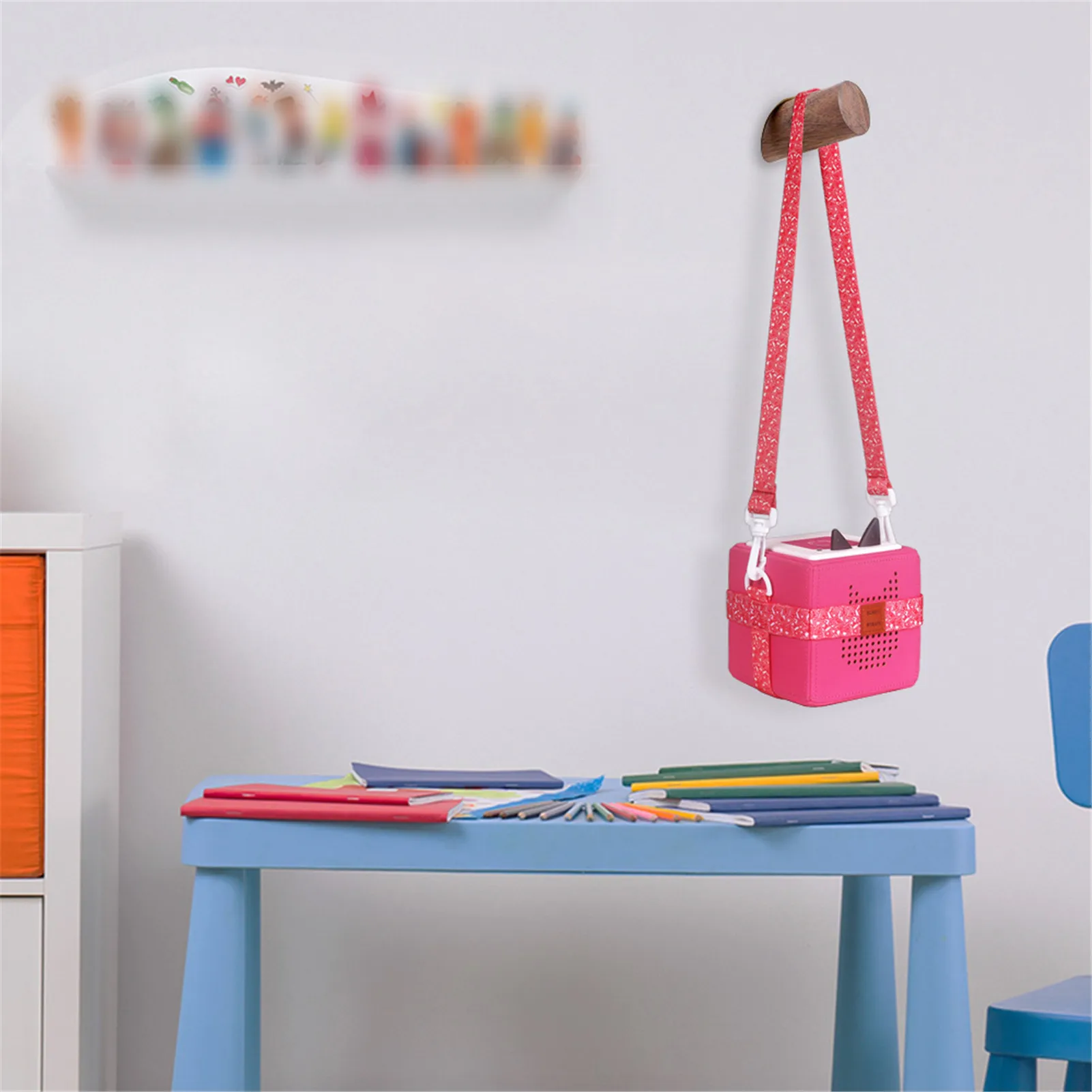 

Портативный ремешок для переноски, совместимый с комплектом стартовых фигурок Toniebox, портативный наружный ремешок для переноски через плеч...