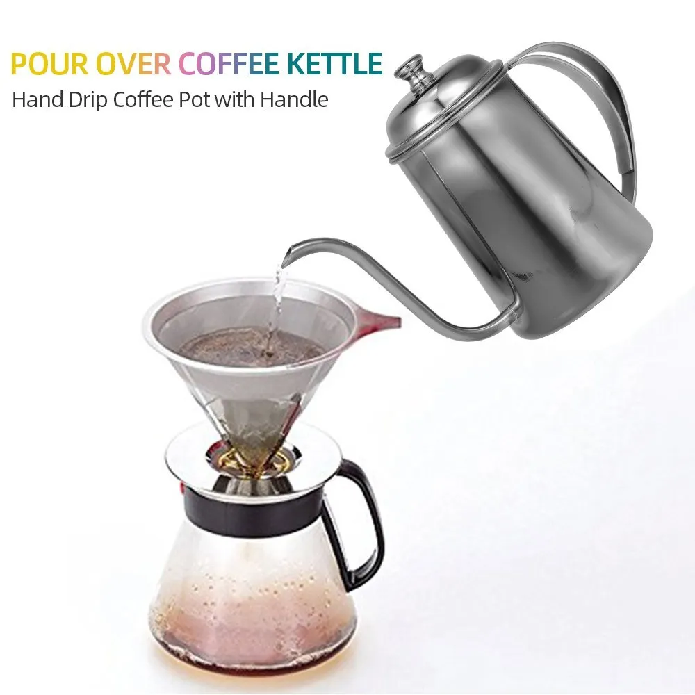 

Pour Over Coffee Kettle Hand Drip Coffee Pot and Handle for Kitchen Pour Over to Coffee Tea