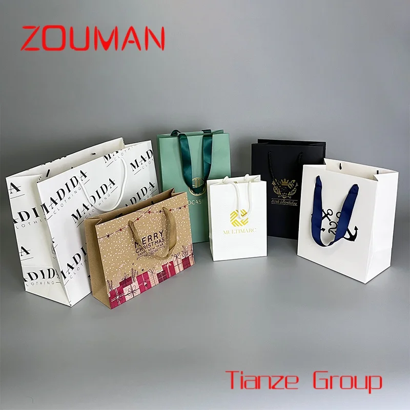 Пользовательский принт вашего собственного логотипа белый коричневый крафт