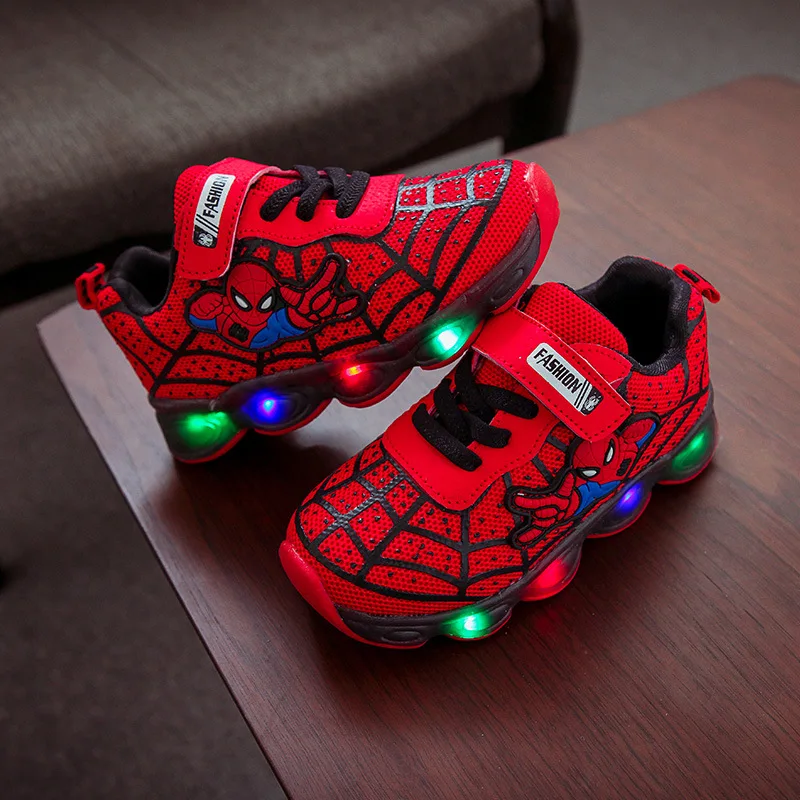 

Disney Children's Shoes Flashing Shoes Boys and Girls Running Shoes Baby Flash Shoes Led Lights Sports Mesh Shoes