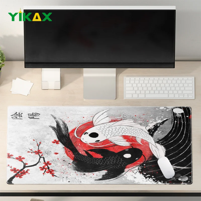 

Fish Mouse Pad Yin-yang Anime Rubber Mousepads Gaming Keyboard Carpet Antislip Large Deskpad Office Gamer Notebook Mat Decor