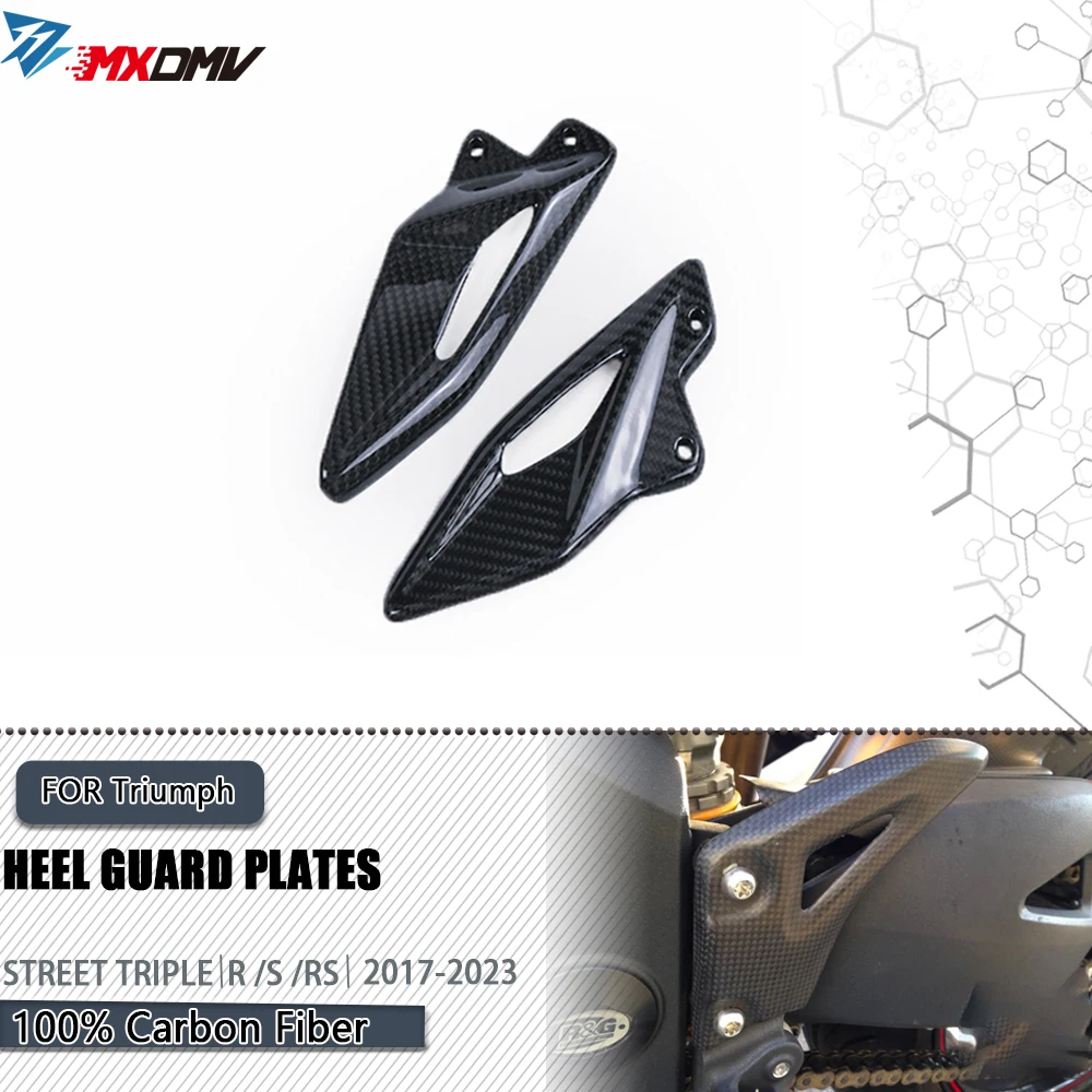 

For Triumph Street Triple 765 R 765RS 2016-2023 S660 Carbon Fiber Heel Guard Plates Motorcycle Accessories Foot Pegs Fairing