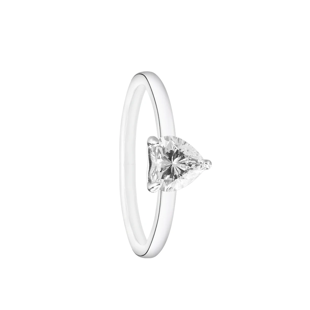 

CKK Sparkling Heart Solitaire Ring for Women 925 Sterling Silver Original Jewelry Mujer Bague Femme Plata Anel