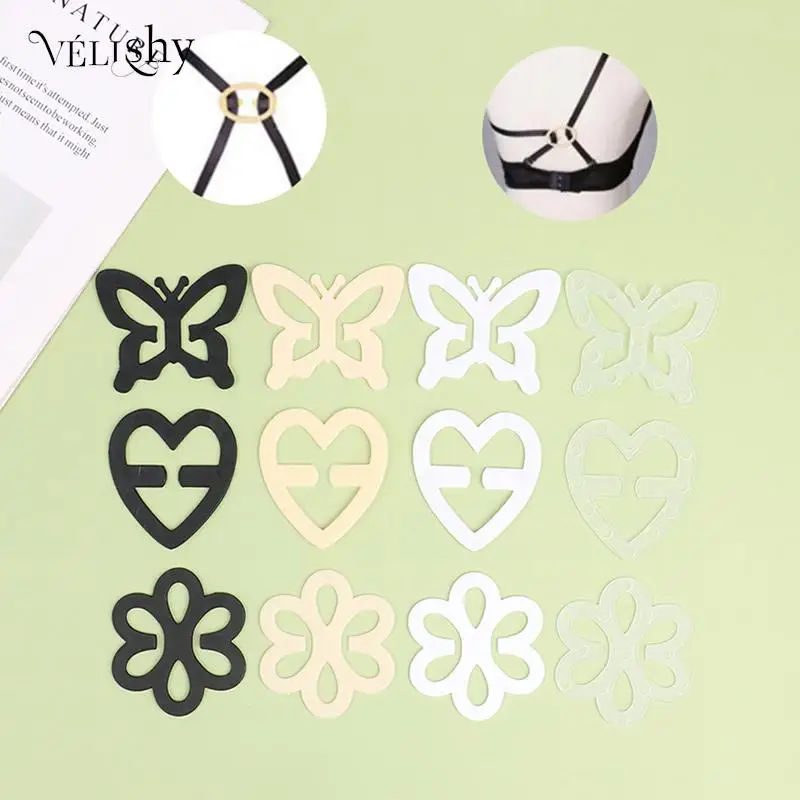 

4Pcs/Set Butterfly Shape Women Underwear Fasteners New Shadow Bra Buckle Fashion Bra Buckles Strap Holders Invisible Bra Clips