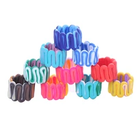 new fashion candy color geometric twisted wave finger rings for women cute handmade clay soft pottery wide rings jewelry gift