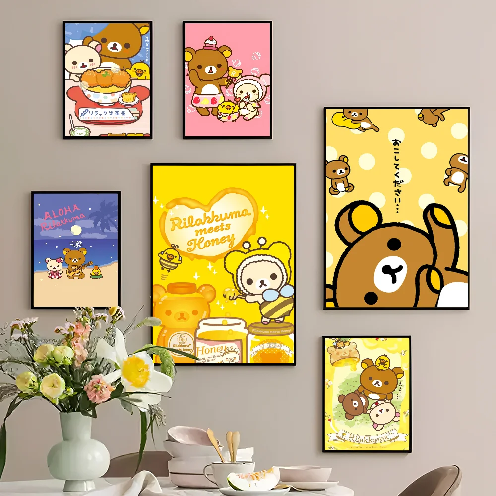 Милый Мультфильм R-Rilakkuma DIY Липкий Постер Белая Бумага Высококачественный