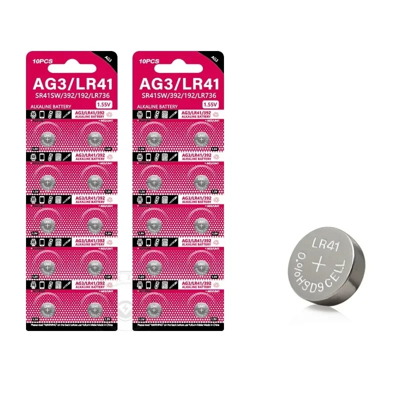 Фото 2-100 шт. AG3 LR41 батарейки большой емкости L736 392 384 192 1,55 В кнопочный аккумулятор для часов автомобильный ключ игрушка с дистанционным управлением №3