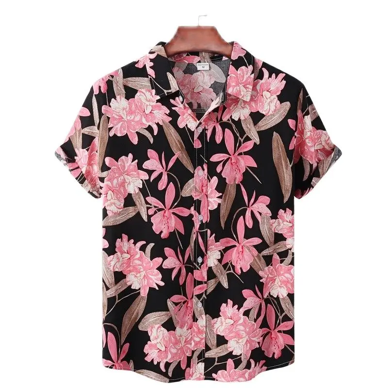 

2023 Summer Men's Hawaiian Shirt New Sunflower 3d Print Shirt Men's Retro Y2k Short-sleeved Loose Casual Tropical Beach Clothing