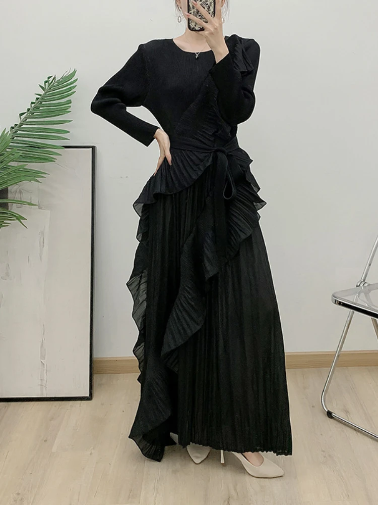 Элегантное Плиссированное вечернее платье EGRM женские Асимметричные Длинные