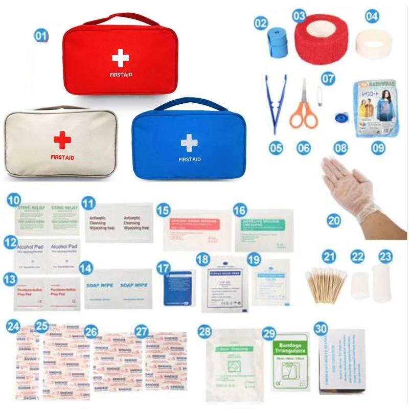 

Portable Travel Outdoor First Aid Kit Large Emergency Bag Survival Kit Medical Box Red/Blue/Grey for Home Car Outdoor Camping