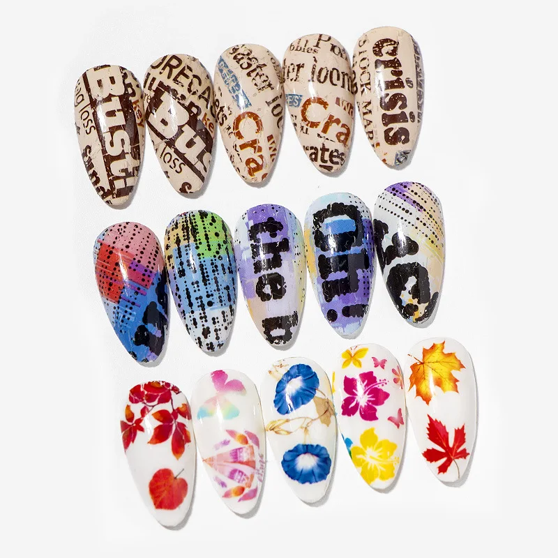 

Nails Art Flower Butterfly Starry Sky Stickers Fake Nails Decorator