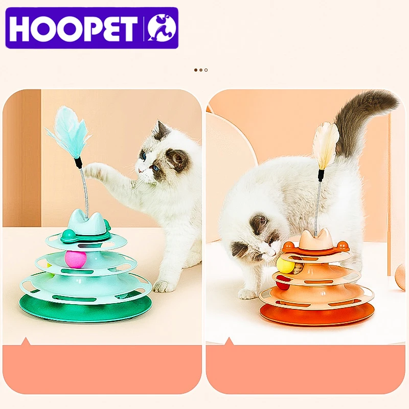 

HOOPET Cat Turntable Ball Cat Toy Self-healing Artifact Teasing Stick 2022 New Kitten Supplies