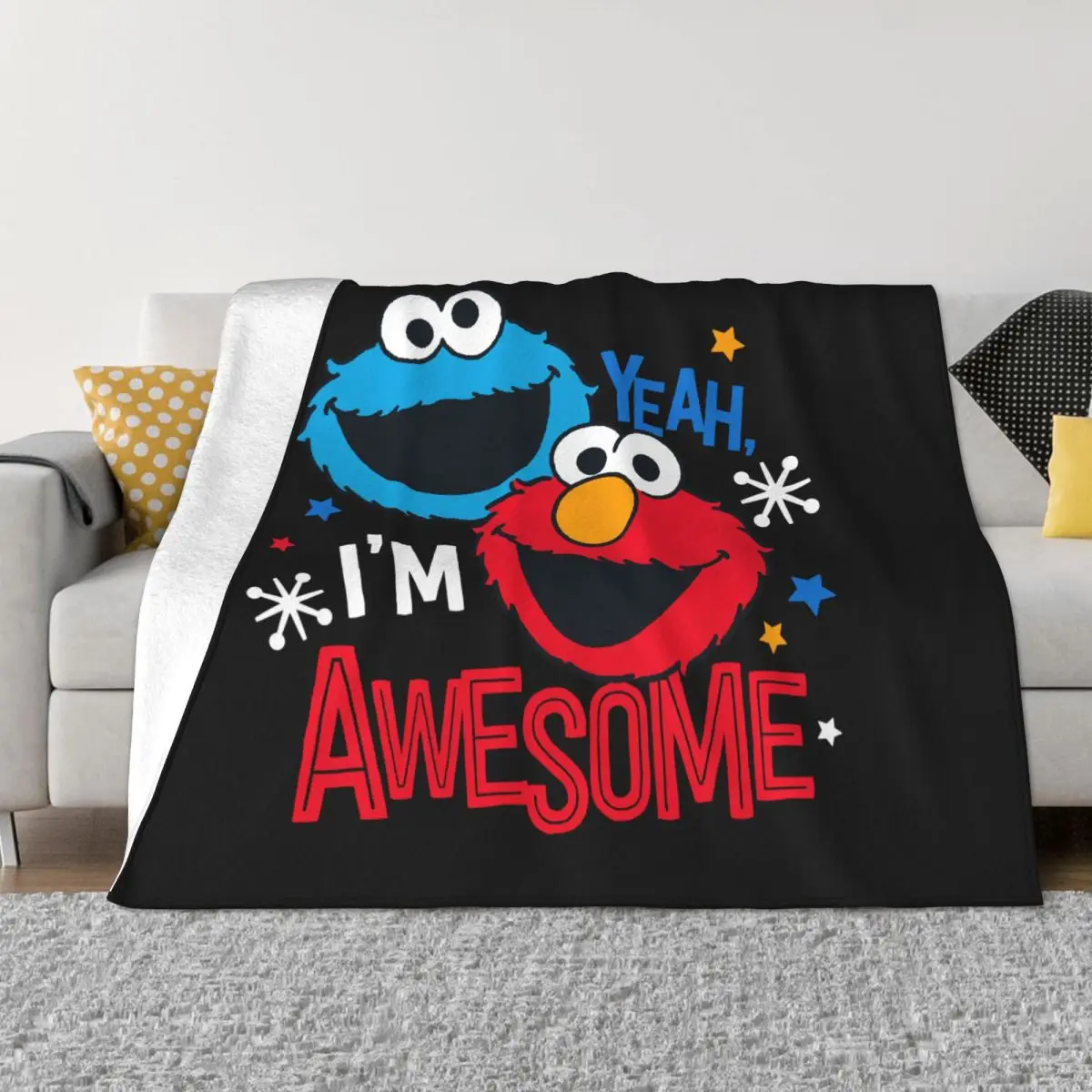 Одеяло Cookie Monster Elmo Sesamed Street фланелевое многофункциональное одеяло на лето осень и