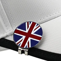 1pc 24mm diameter magnetic golf hat clip with embossed britain 70th celebration golf flag metal national queen marker ball h7k0