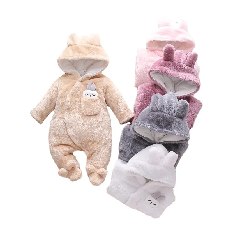 

Winter Cotton Velvet Romper Baby Onesie Children's Clothing Baby Warm Thick Cotton Coats Baby Girl Romper