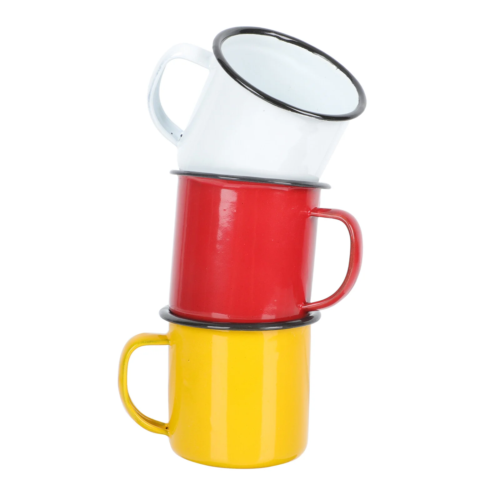 

3Pcs Household Enamel Mug Portable Vintage Water Cup Lightweight Suits For Kids