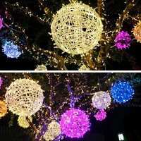 led light string fairy lights snowflake star takraw hanging light outdoor garden christmas tree new year street home decoration