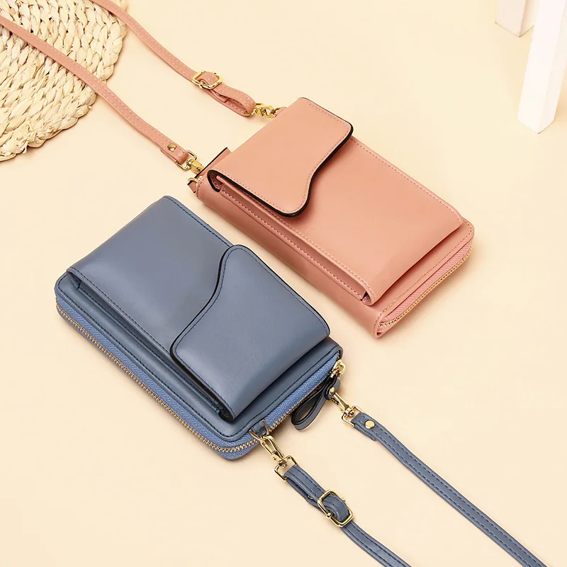 

Classic Simple Minimalist Solid Color Phone Pocket Mini Shoulder Crossbody Bag Hasp Zipper Closure Free Shipping French Style