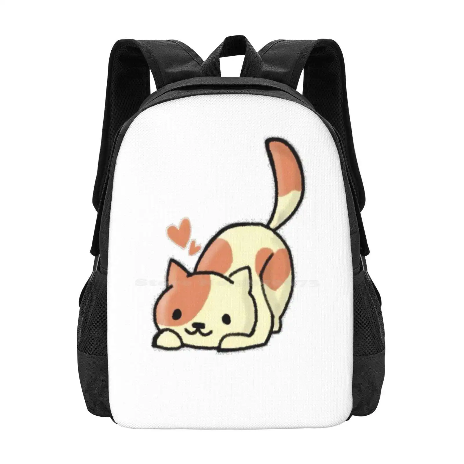 

Peaches ( Neko Atsume ) Pattern Design Bag Student'S Backpack Neko Atsume Peaches Kitten Kitty Adorable Cute Cat