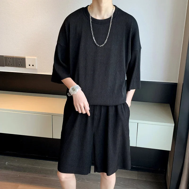 Летняя одежда мужская полосатая футболка с короткими рукавами спортивный костюм