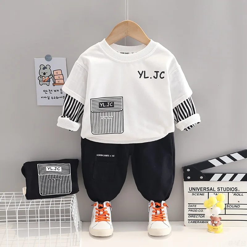 

Boys Clothes Sets Spring Autumn 1 2 3 4 5 Years Old Children Casual Sweatshirt Pants 2pcs Tracksuits For Baby Sports Suits Kids