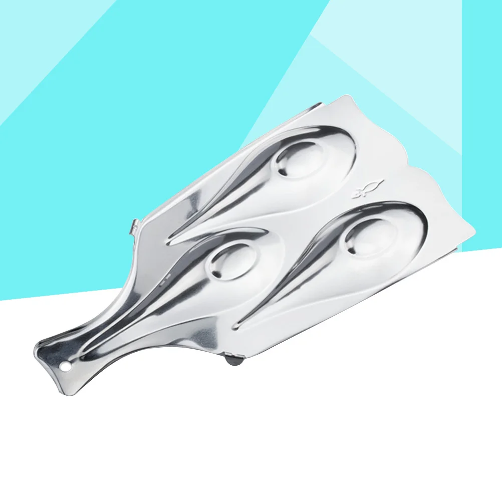 

3 Cavities Spoon Rest Stainless Steel Spoon Rest Triple Spoon Holder Kitchen Utensil Rest