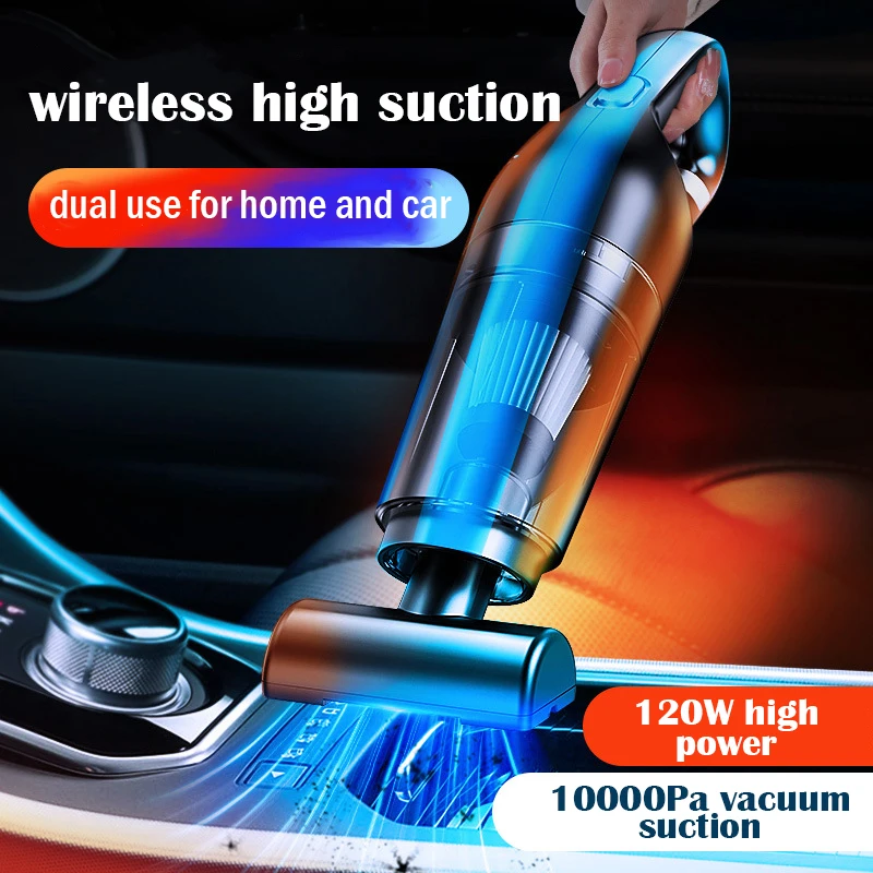 

Car vacuum cleaner car wireless charging car household handheld 120W high-power suction wet and dry portable vacuum cleaner