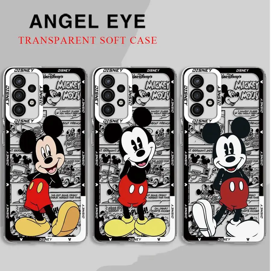 Disney Mickey Mouse Phone Case for Motolora Moto G73 G71 Edge 40 5G G22 G72 G32 G52 Transparent Soft Cover