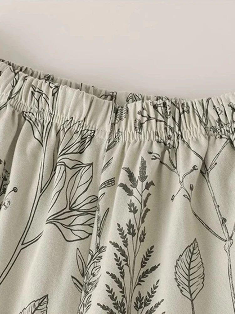 Пижама женская весенне-осенняя из чистого хлопка с длинным рукавом и принтом