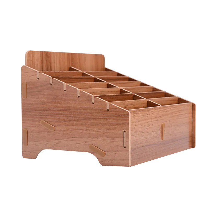 

Multi-grid Wooden Mobile Phone Storage Box Desktop Organizer for Office Classroom Organiseurs Easy Assemble De Rangement Cocina