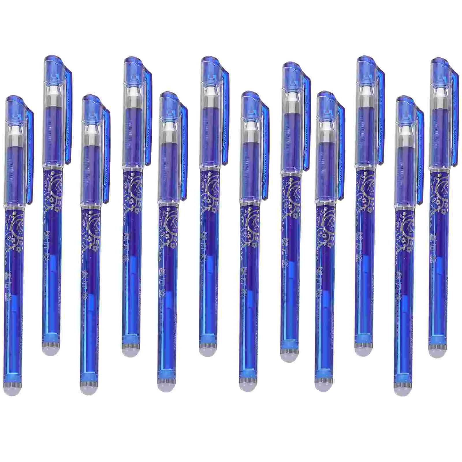 

12 Pcs Erasable Pen Chinese Pens 0.5 Blue Ballpoint Ink Note Taking Quick Dry Aesthetic