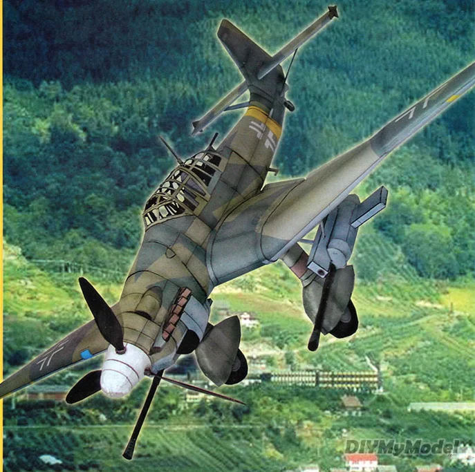 

DIYMyModeI Ju 87D Stuka бомбардировщик набор бумажных моделей ручной работы игрушки ручной работы пазлы подарок реквизит из фильма
