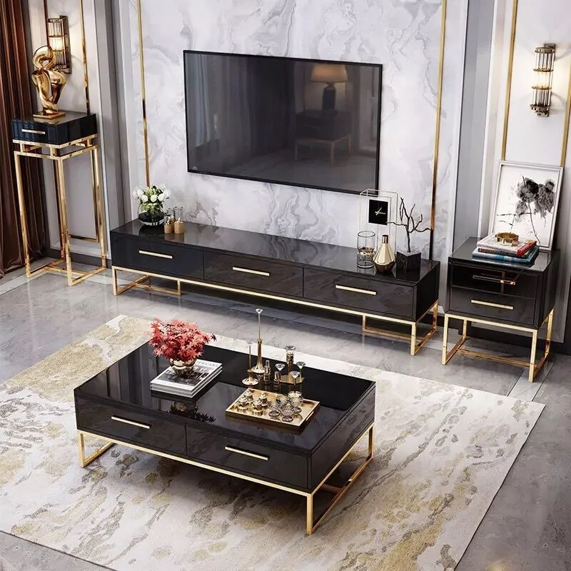 

Luxury modern painting TV stand coffee table set