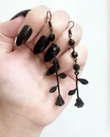 boho black rose crystal beads drop dangle earrings for women handmade charm jewelry wholesale